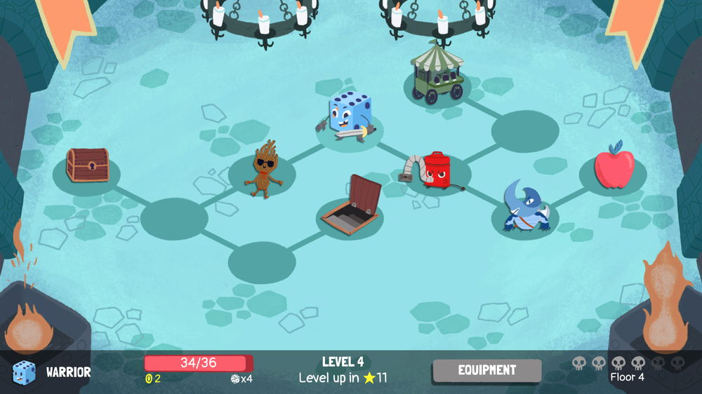 Gameplay of Dicey Dungeons