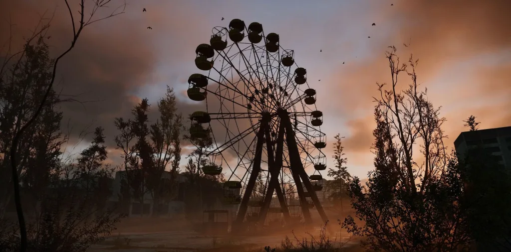 S.T.A.L.K.E.R. 2: Heart of Chernobyl gameplay screenshot featuring post-apocalyptic landscapes and advanced graphics.